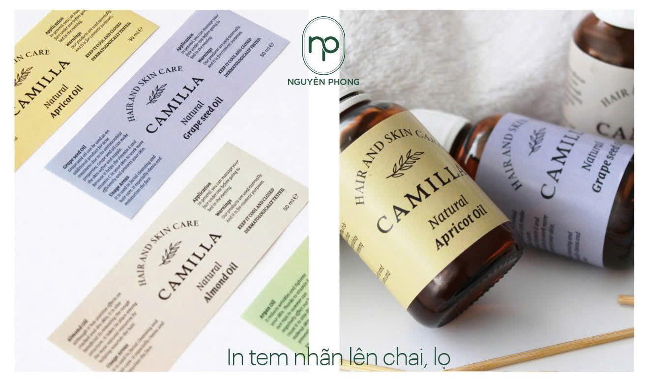 Mẫu in decal lấy liền cho chai tinh dầu